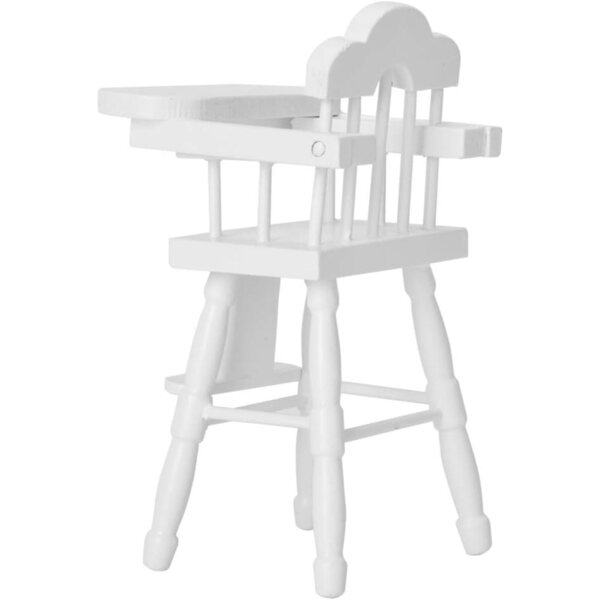 Sedia alta in legno per casa delle bambole scala 1/12, accessorio durevole e sicuro