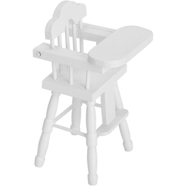Hochstuhl aus Holz für Puppenhaus im Maßstab 1:12, langlebiges und sicheres Zubehör