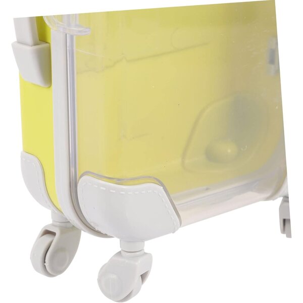 Beaupretty Mini Valigia Gialla in Plastica con Ruote per Casa delle Bambole, Solida e Pratica