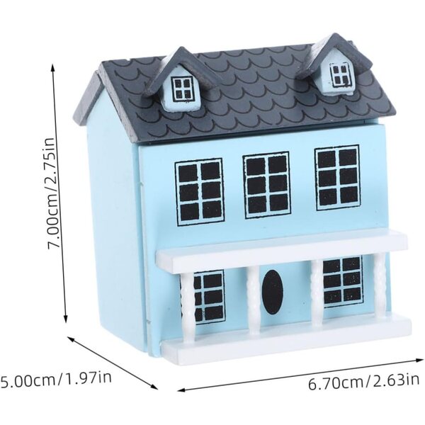 Blauer Puppenhaus-Miniaturschrank 7x6,7x5 cm - HEALSOPTHY