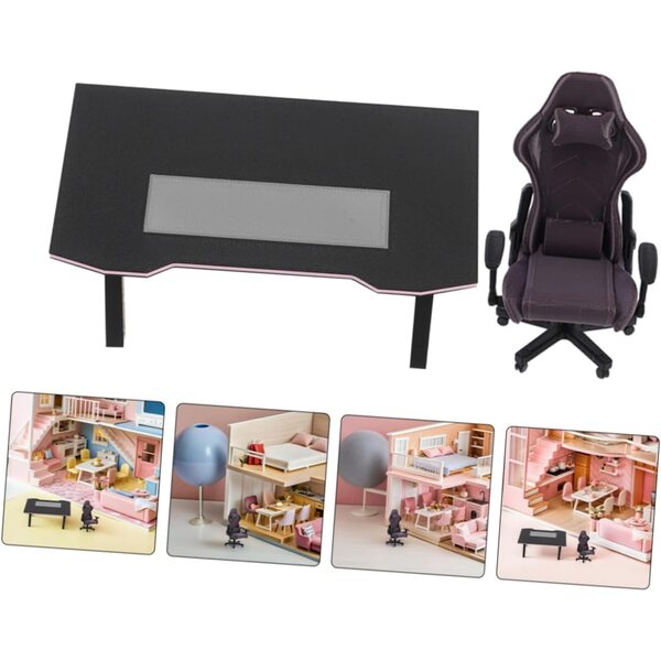 Set Miniature Casa delle Bambole: Sedia e Scrivania da Gioco in Miniatura ABOOFAN