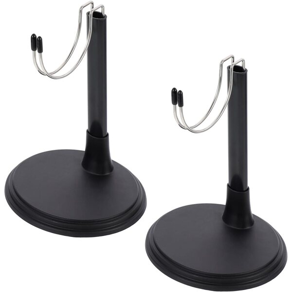 Set 2 supporti porta-pupazzi neri 35 cm, base stabile per esposizione e raccolta