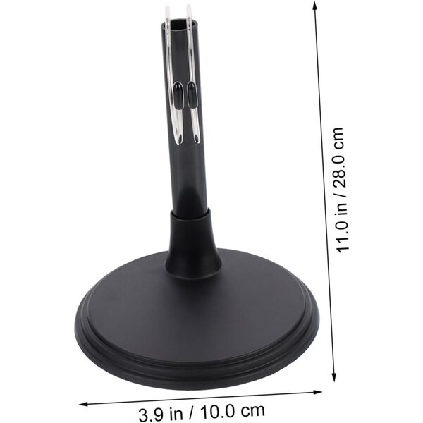Set 2 supporti porta-pupazzi neri 35 cm, base stabile per esposizione e raccolta