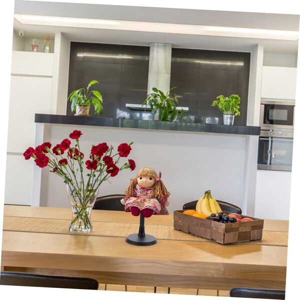 Set 2 supporti porta-pupazzi neri 35 cm, base stabile per esposizione e raccolta
