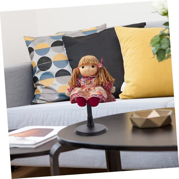 Set 2 supporti porta-pupazzi neri 35 cm, base stabile per esposizione e raccolta