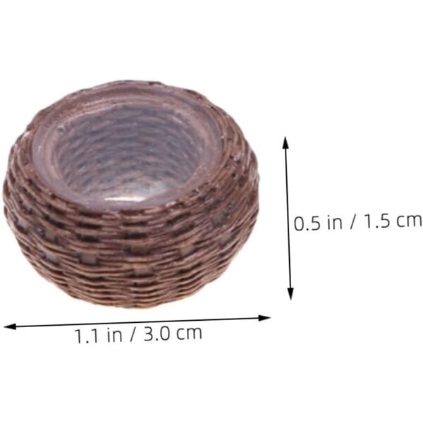 Set Miniatura Mobili in Rattan per Casa delle Bambole con Tavolo, Sedie e Piante