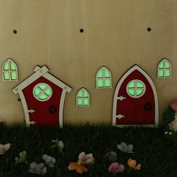 Decorazioni Miniature POPETPOP: Porte e Finestre Fatate in Legno con LED per Giardino