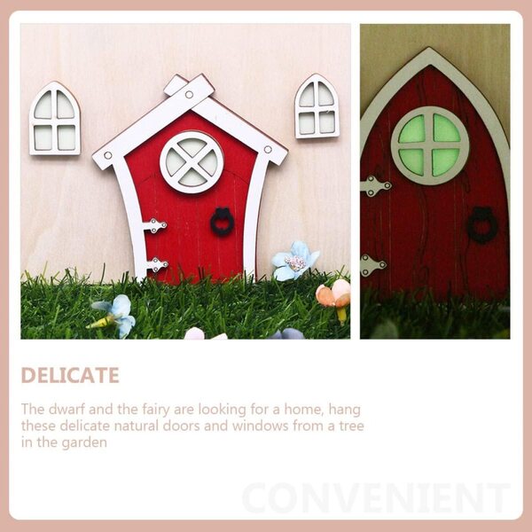 Decorazioni Miniature POPETPOP: Porte e Finestre Fatate in Legno con LED per Giardino