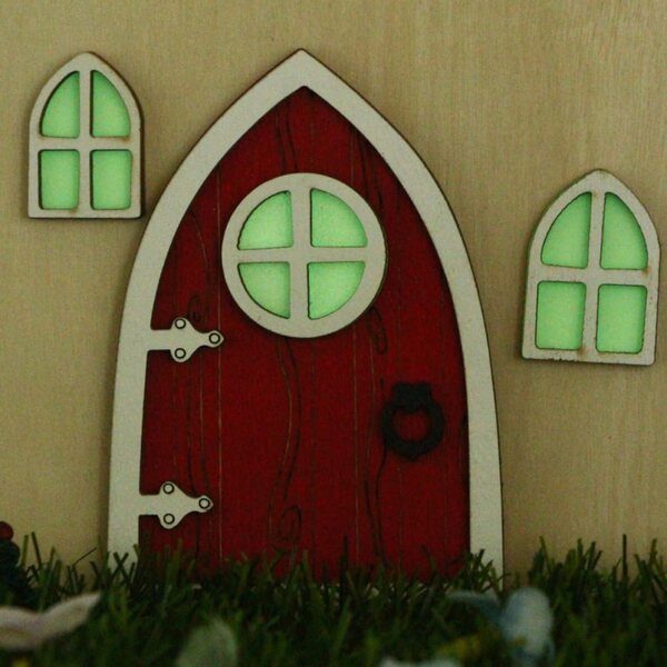 Decorazioni Miniature POPETPOP: Porte e Finestre Fatate in Legno con LED per Giardino