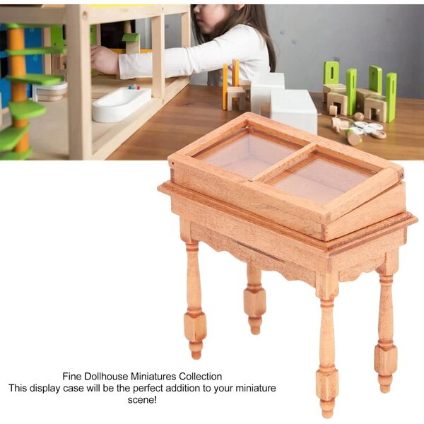 1/12 Puppenhaus Miniaturschrank aus Birkenholz mit Klappdeckel