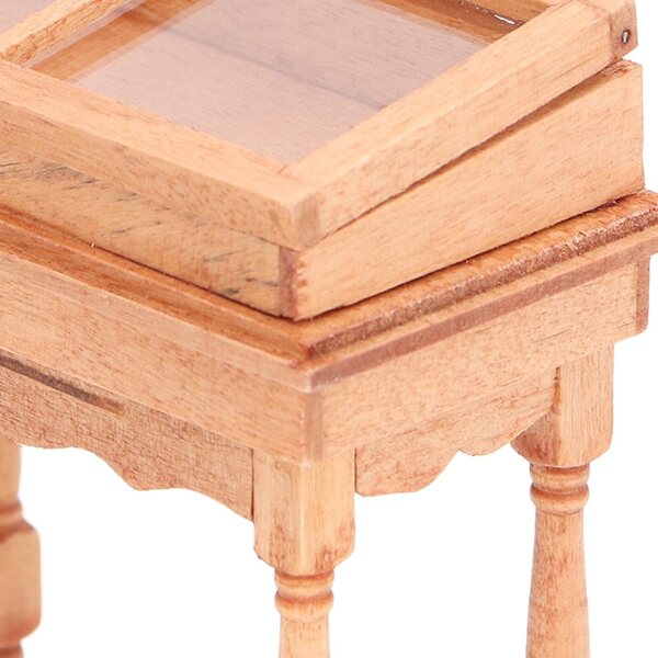 1/12 Puppenhaus Miniaturschrank aus Birkenholz mit Klappdeckel