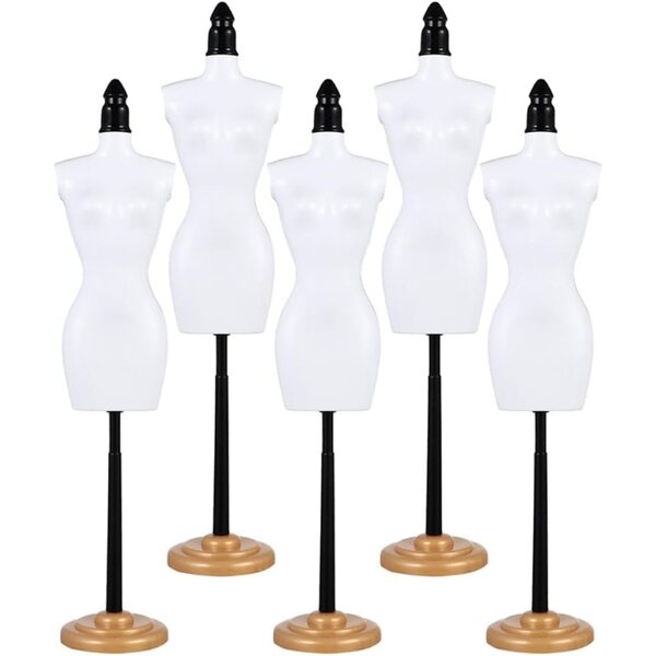 DECHOUS Set 5 Supporti Manichini per Abiti da Bambola in ABS, Ideale per Costume e Decorazione
