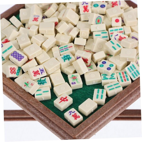 Ensemble table et chaises de Mahjong miniatures pour maison de poupée en plastique 1:12