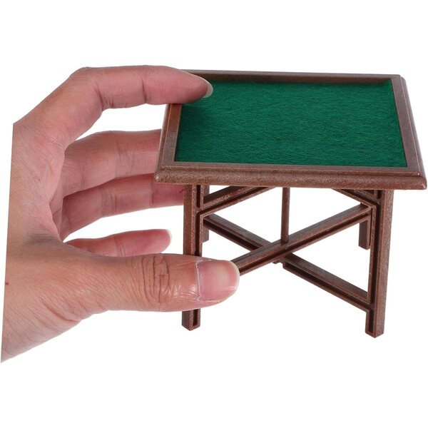Ensemble table et chaises de Mahjong miniatures pour maison de poupée en plastique 1:12