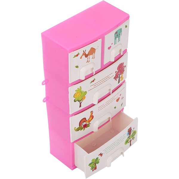Mini-Kleiderschrank für Puppen aus widerstandsfähigem Kunststoff – Zubehör und Möbel für kreatives Spielen