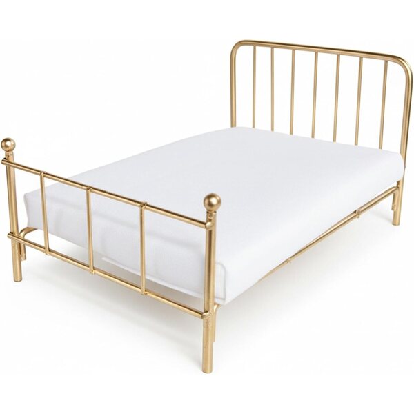 Letto in Miniatura 1:12 con Struttura in Ferro e Materasso Bianco per Casa delle Bambole