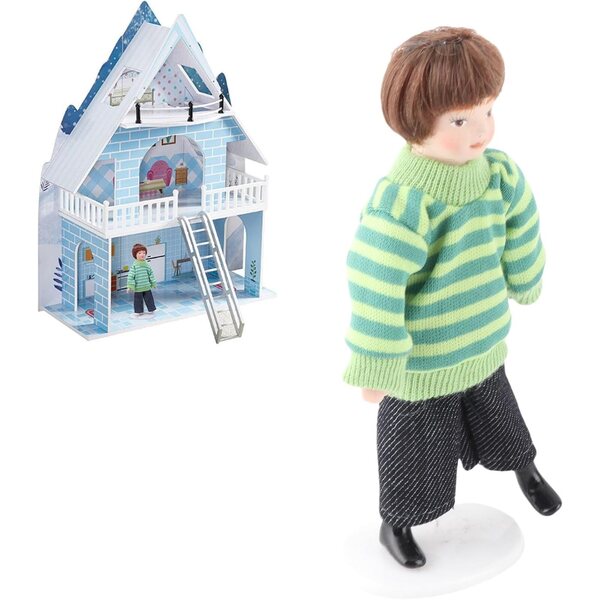 HEEPDD Miniatur-Keramik-Kinderfigur für Puppenhaus, 11,5 cm