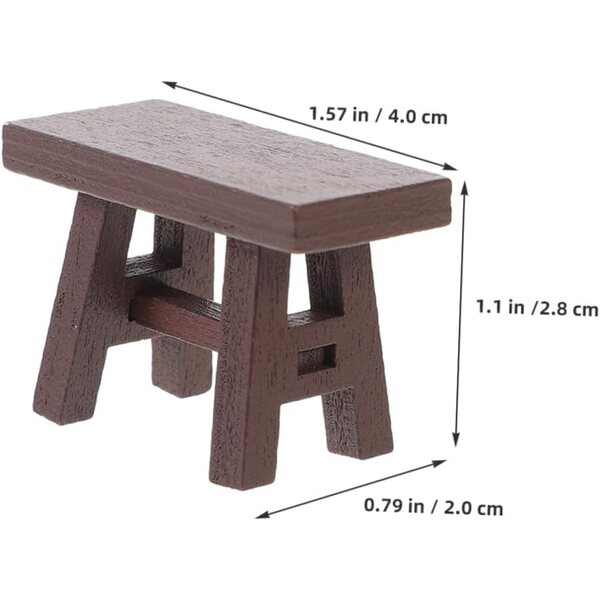 Set 5 Tabourets Miniature in Legno Vintage per Casa delle Bambole, Realistici e Resilienti