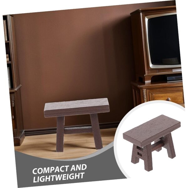 Set 5 Tabourets Miniature in Legno Vintage per Casa delle Bambole, Realistici e Resilienti