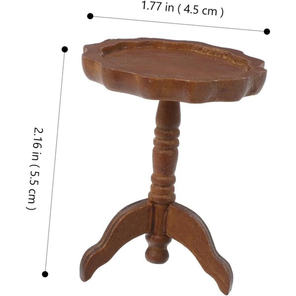 GALPADA Tavolo Rotondo Miniatura in Legno per Casa delle Bambole 4,5x4,5x5,5 cm