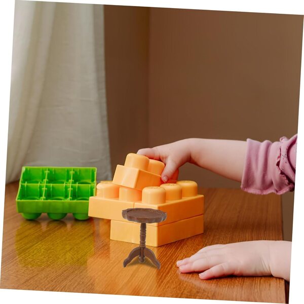 GALPADA Tavolo Rotondo Miniatura in Legno per Casa delle Bambole 4,5x4,5x5,5 cm