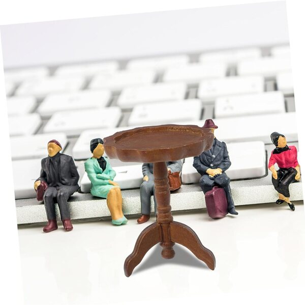 GALPADA Tavolo Rotondo Miniatura in Legno per Casa delle Bambole 4,5x4,5x5,5 cm