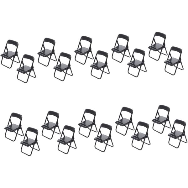 NOLITOY Set 25 Mini Sedie Pieghevoli per Casa delle Bambole e Supporto Smartphone
