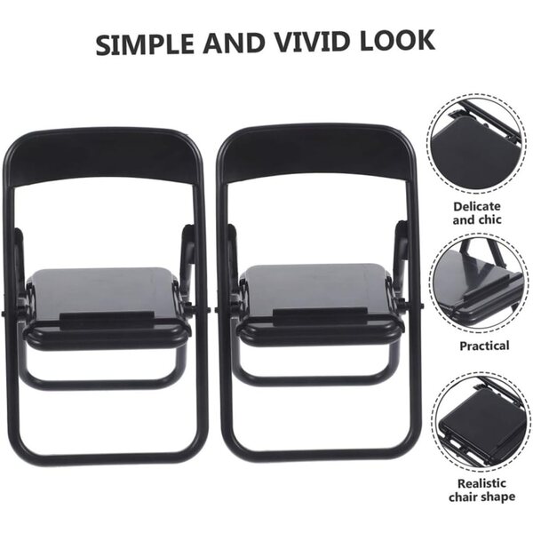 NOLITOY Set 25 Mini Sedie Pieghevoli per Casa delle Bambole e Supporto Smartphone