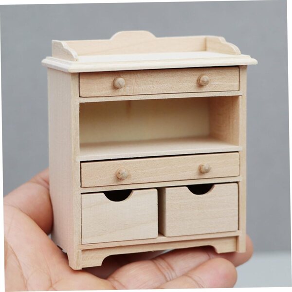 Armadietto in legno per casa delle bambole scala 1:12 - mobile cucina/bagno miniatura