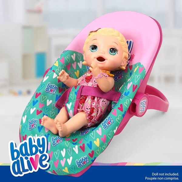 Baby Alive Sedile Auto Deluxe per Bambole fino a 46 cm – Verde, Rosa, Cuori