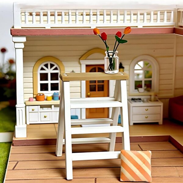 Scala miniatura 1:12 per casa delle bambole, scala a gradini in plastica realistica