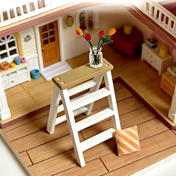 Scala miniatura 1:12 per casa delle bambole, scala a gradini in plastica realistica