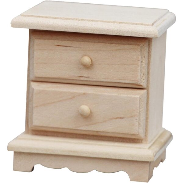 Mini Tavolini Comodino in Legno per Casa delle Bambole 1/12 con Cassetto Rimovibile
