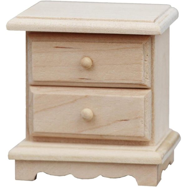Mini Tavolini Comodino in Legno per Casa delle Bambole 1/12 con Cassetto Rimovibile
