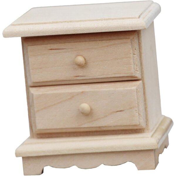 Mini Tavolini Comodino in Legno per Casa delle Bambole 1/12 con Cassetto Rimovibile