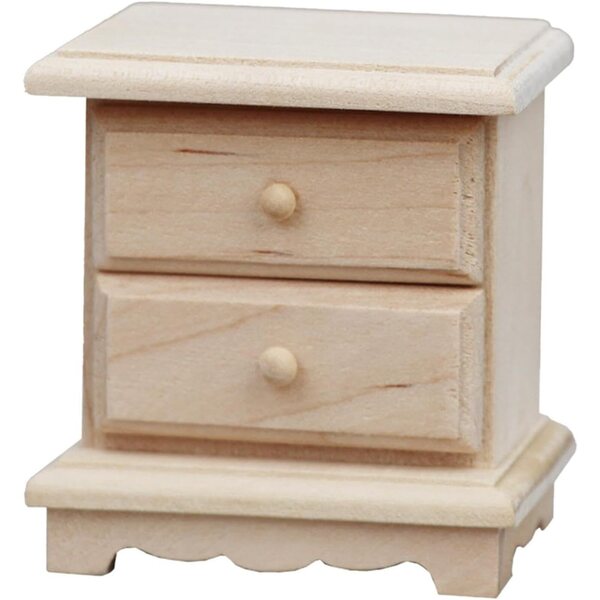 Mini Tavolini Comodino in Legno per Casa delle Bambole 1/12 con Cassetto Rimovibile