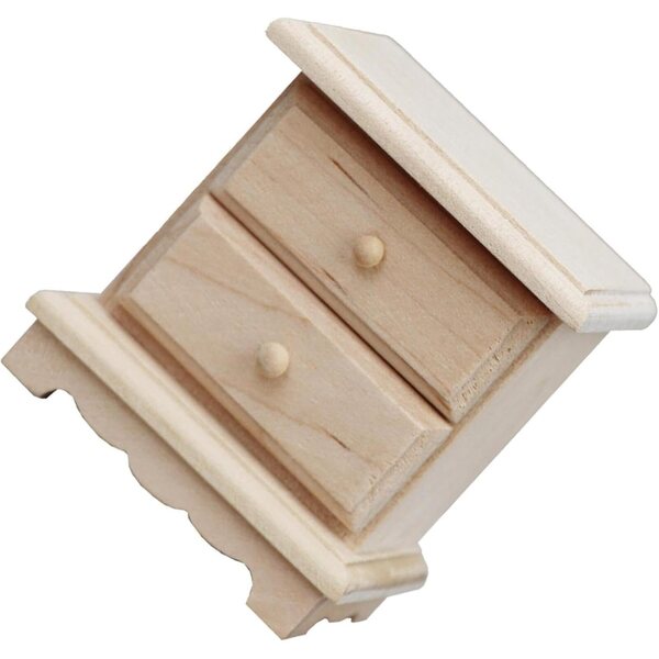 Mini Tavolini Comodino in Legno per Casa delle Bambole 1/12 con Cassetto Rimovibile