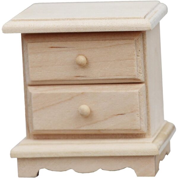 Mini Tavolini Comodino in Legno per Casa delle Bambole 1/12 con Cassetto Rimovibile