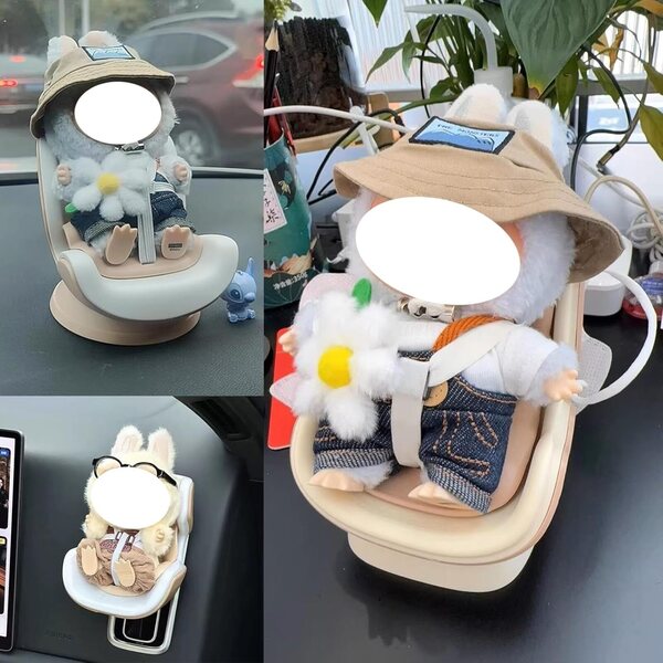 Autositz für 17 cm große Puppen mit Gürtel und Schreibtischständer NUJOLI