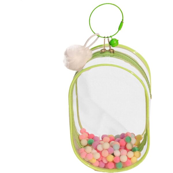 Borsa da trasporto trasparente in resistente PVC per bambole e statuine 12x7,5x18 cm