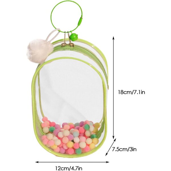 Transparente Transporttasche aus widerstandsfähigem PVC für Puppen und Figuren 12x7,5x18 cm