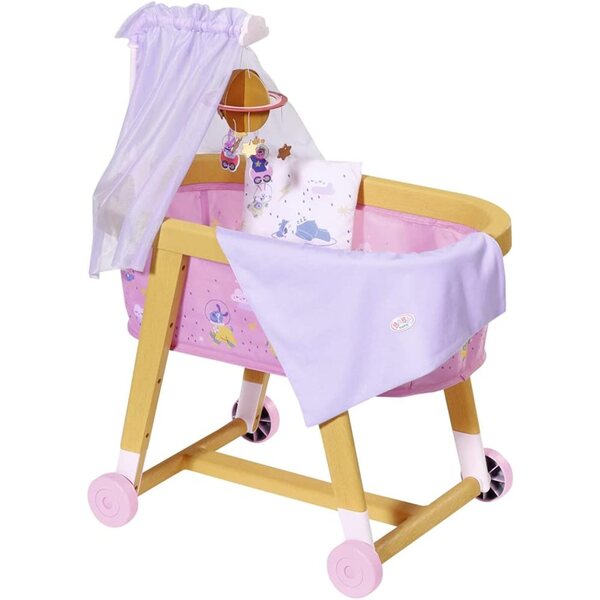 Berceau BABY born Good Night con canopée, mobile spazio e lenzuola per bambole 43 cm