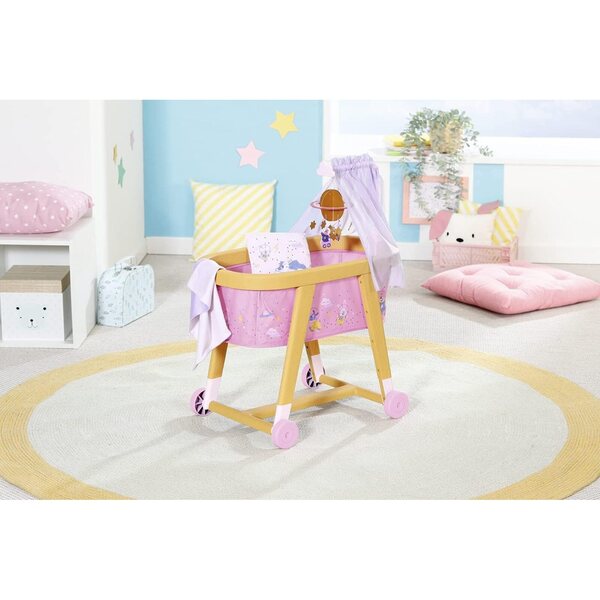Berceau BABY born Good Night con canopée, mobile spazio e lenzuola per bambole 43 cm