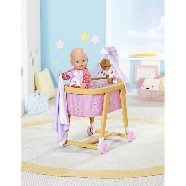 Berceau BABY born Good Night con canopée, mobile spazio e lenzuola per bambole 43 cm