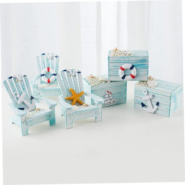 Set 2 Mini Sedie in Legno Blu Cielo per Decorazione Casa e Design Mediterraneo