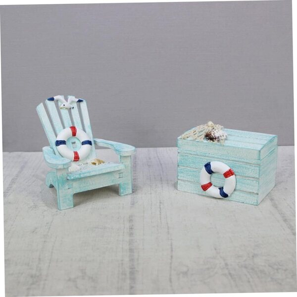 Set 2 Mini Sedie in Legno Blu Cielo per Decorazione Casa e Design Mediterraneo