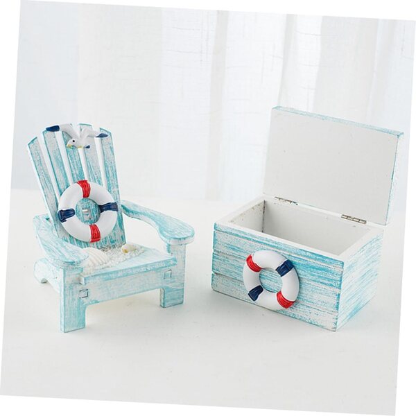 Set 2 Mini Sedie in Legno Blu Cielo per Decorazione Casa e Design Mediterraneo