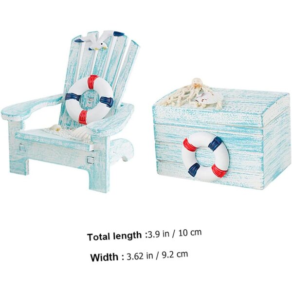 Set 2 Mini Sedie in Legno Blu Cielo per Decorazione Casa e Design Mediterraneo