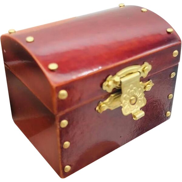 Scrigno del Tesoro in Legno Rosso Vino Scala 1/12 per Case delle Bambole