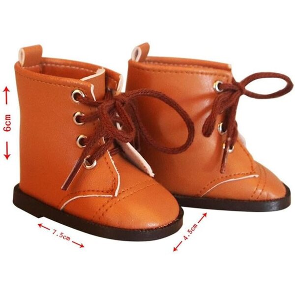 Rosa Lederstiefel für 46 cm große Puppen – bequeme Uteruik-Schnürschuhe